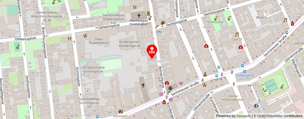 Street map section around the address