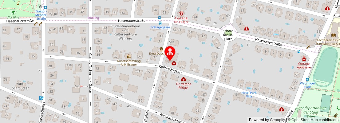 Street map section around the address