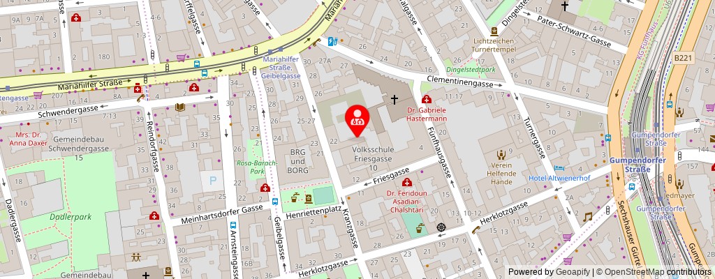 Street map section around the address