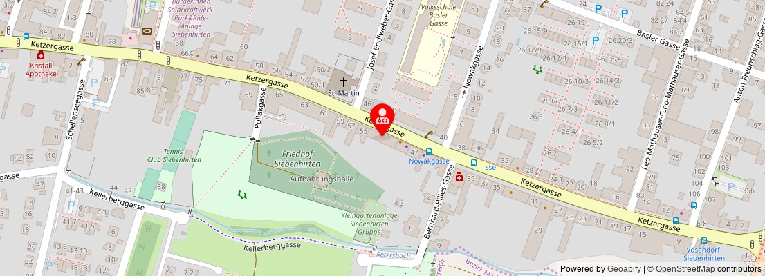 Street map section around the address