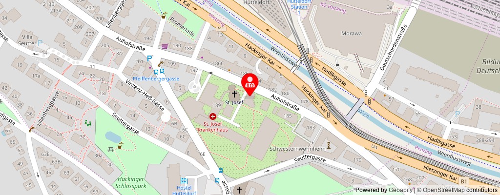Street map section around the address