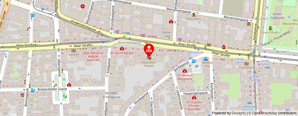 Street map section around the address