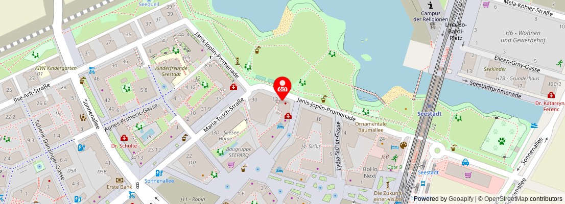 Street map section around the address