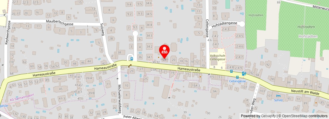 Street map section around the address