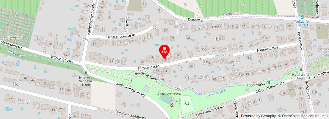 Street map section around the address