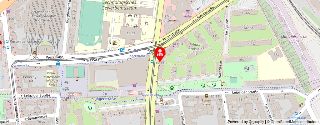 Street map section around the address