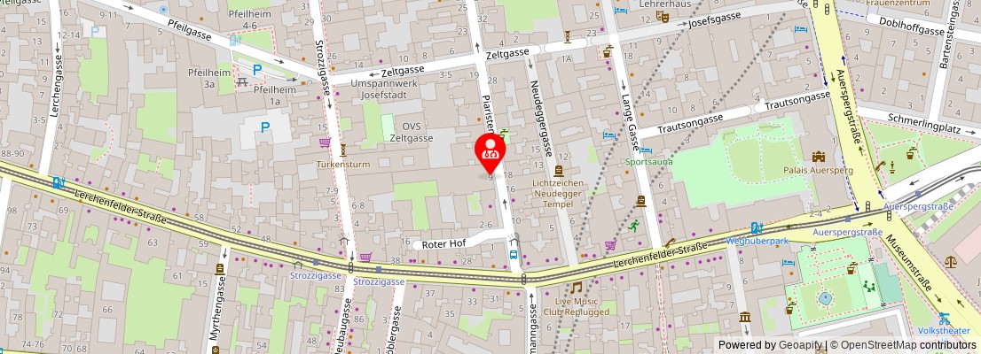 Street map section around the address