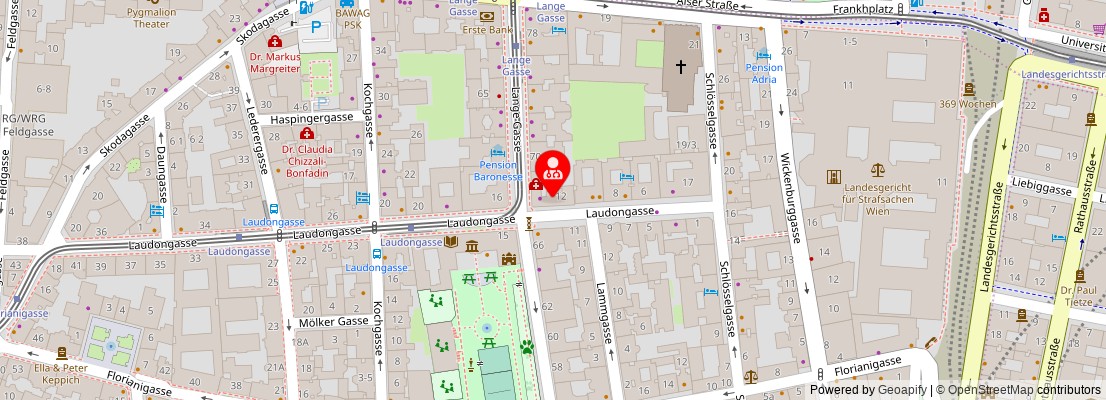 Street map section around the address