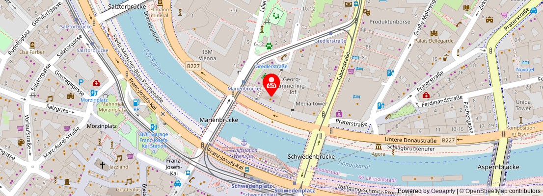 Street map section around the address