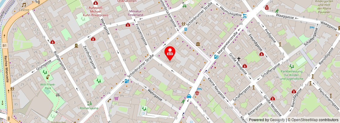 Street map section around the address