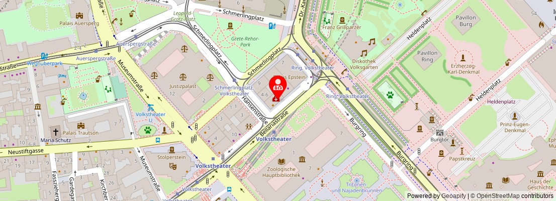 Street map section around the address