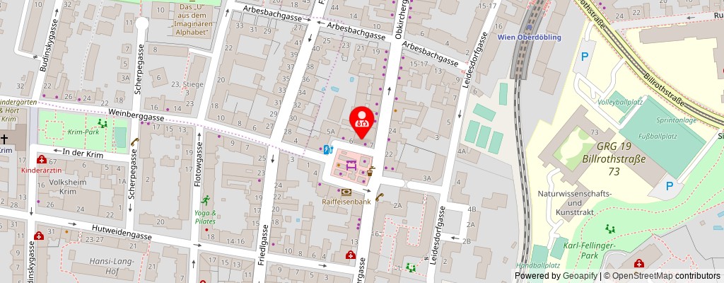 Street map section around the address