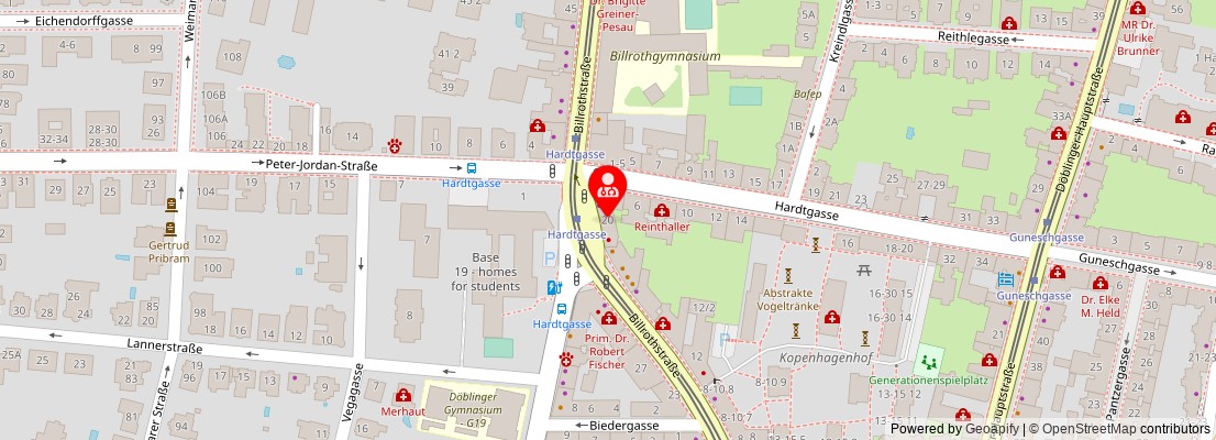 Street map section around the address