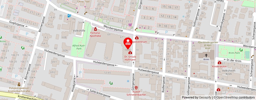 Street map section around the address