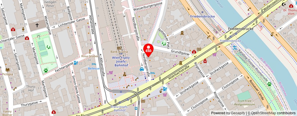 Street map section around the address