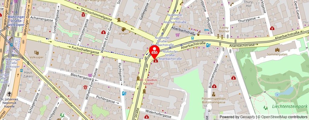 Street map section around the address