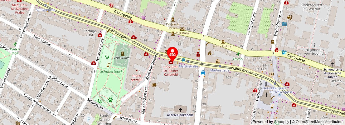 Street map section around the address