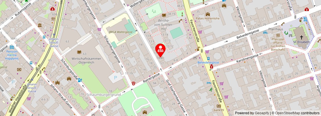 Street map section around the address