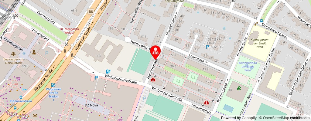 Street map section around the address