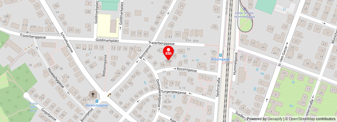 Street map section around the address