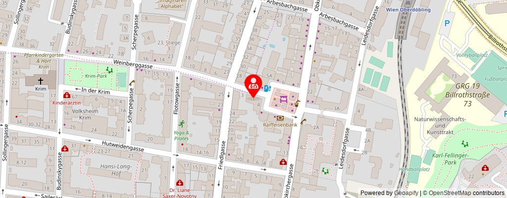 Street map section around the address