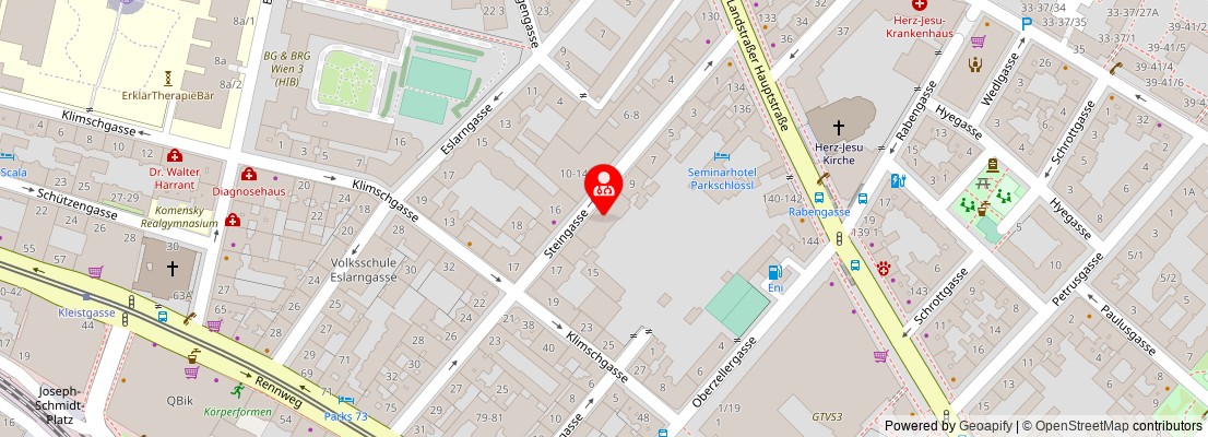 Street map section around the address