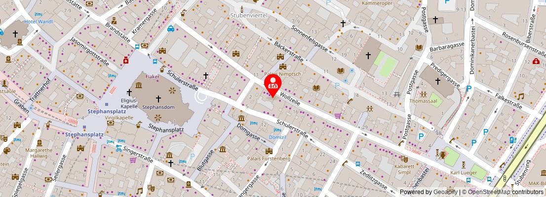 Street map section around the address