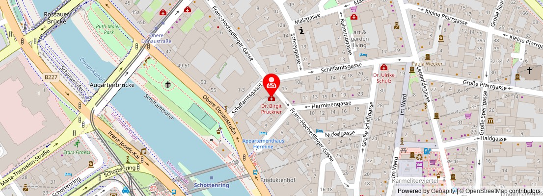 Street map section around the address