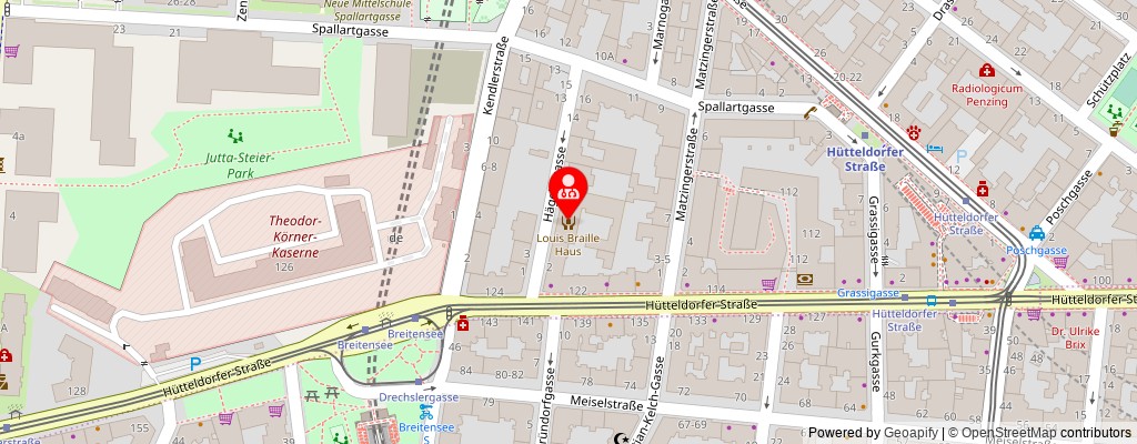 Street map section around the address