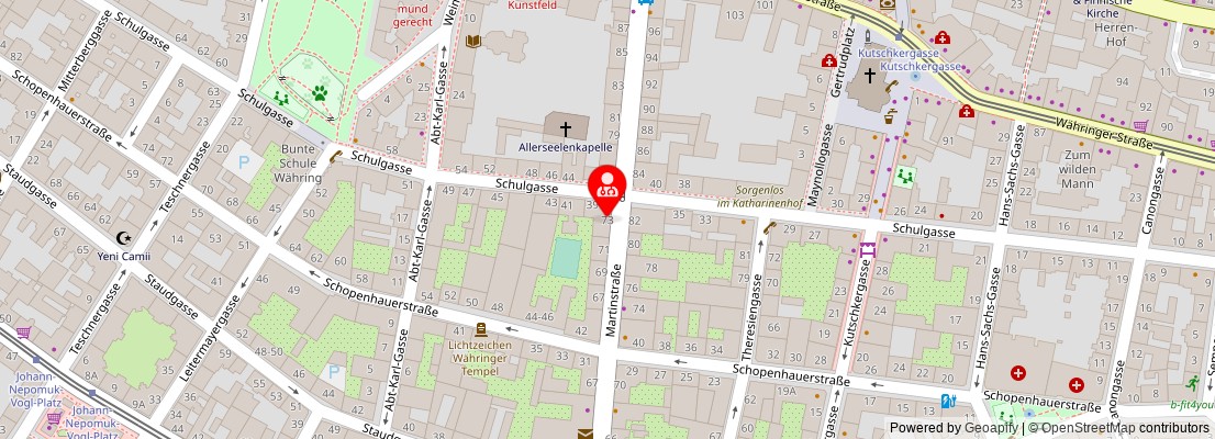 Street map section around the address