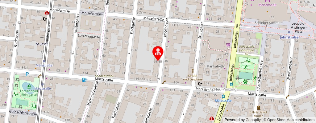 Street map section around the address