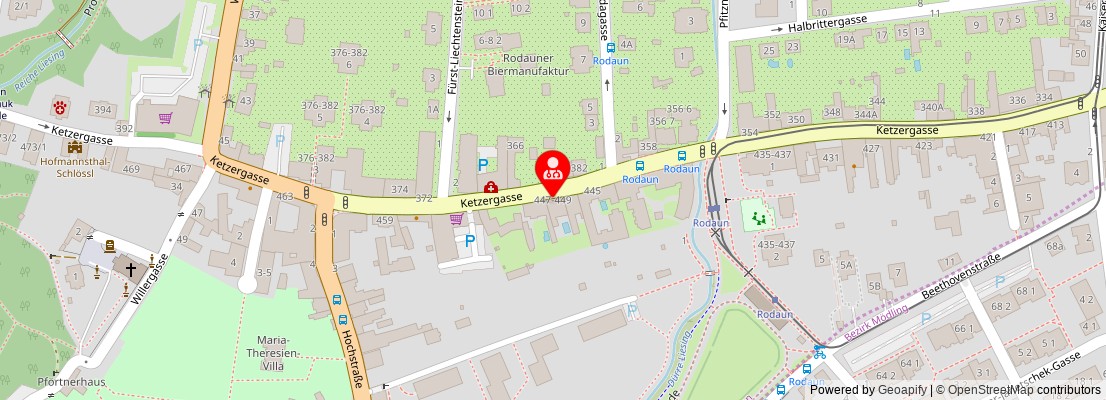 Street map section around the address