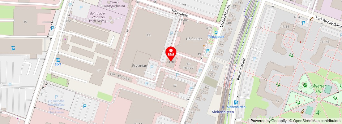 Street map section around the address