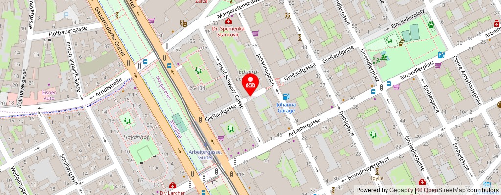 Street map section around the address