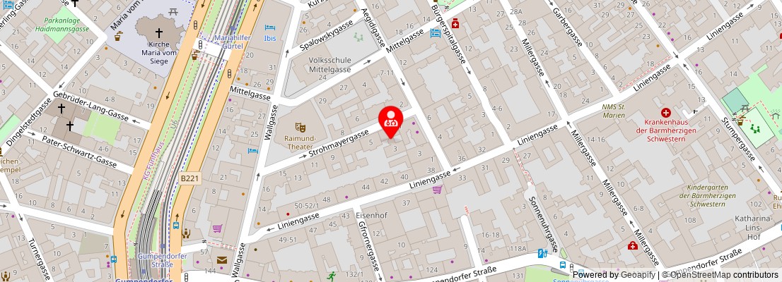 Street map section around the address