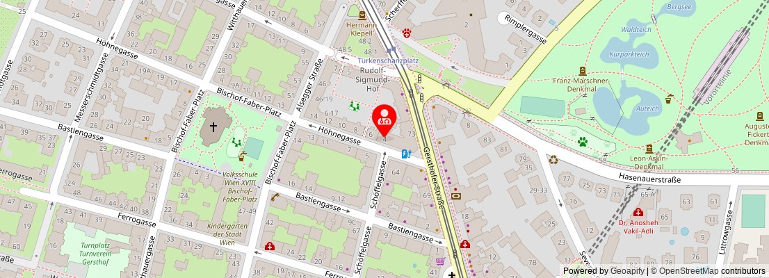 Street map section around the address