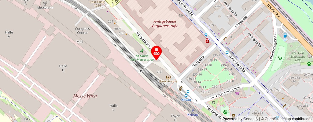 Street map section around the address