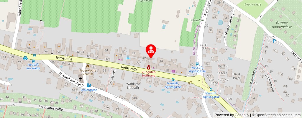 Street map section around the address