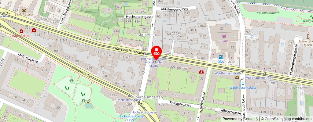 Street map section around the address