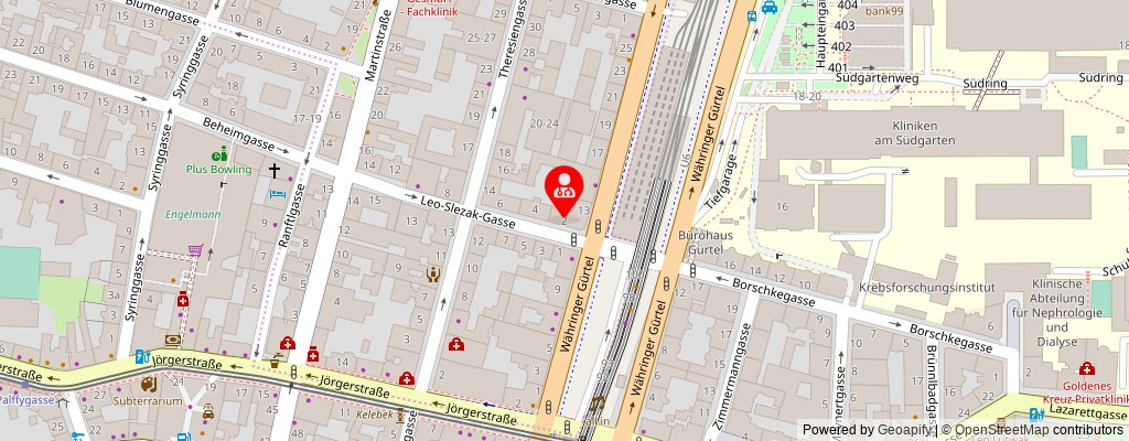 Street map section around the address