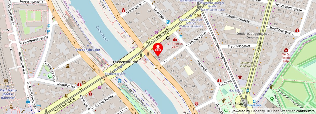 Street map section around the address