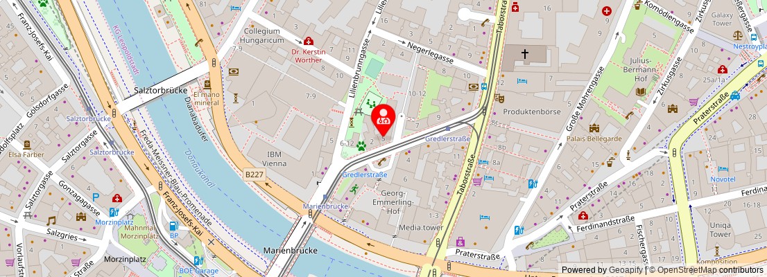 Street map section around the address