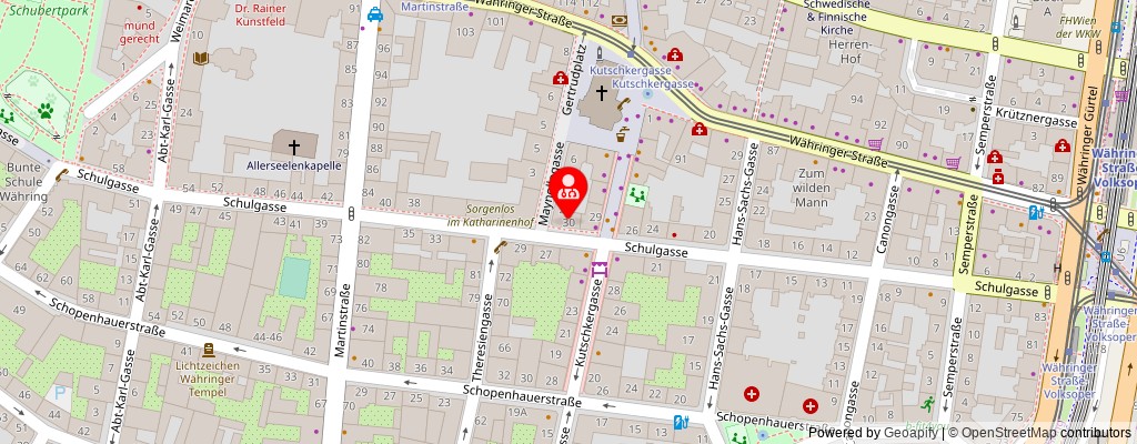 Street map section around the address