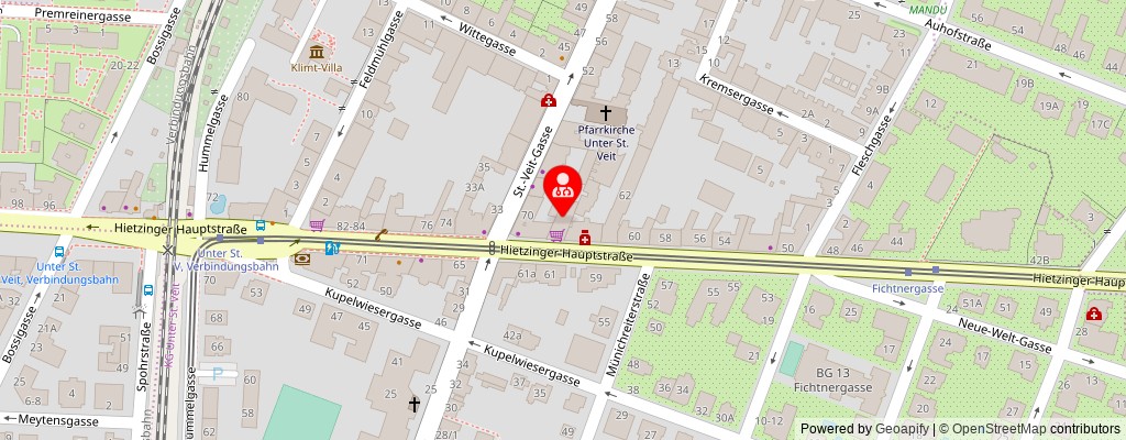 Street map section around the address