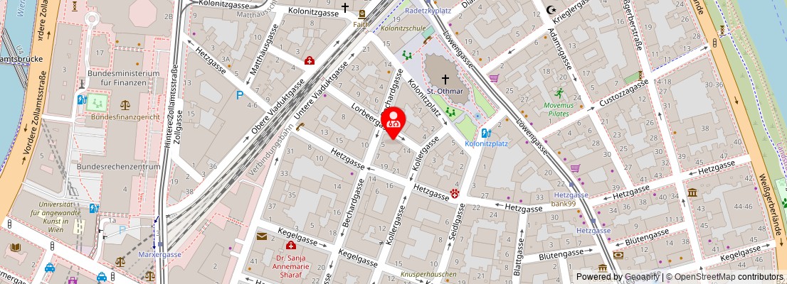 Street map section around the address