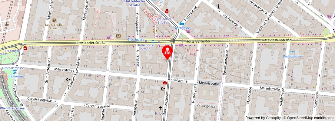 Street map section around the address