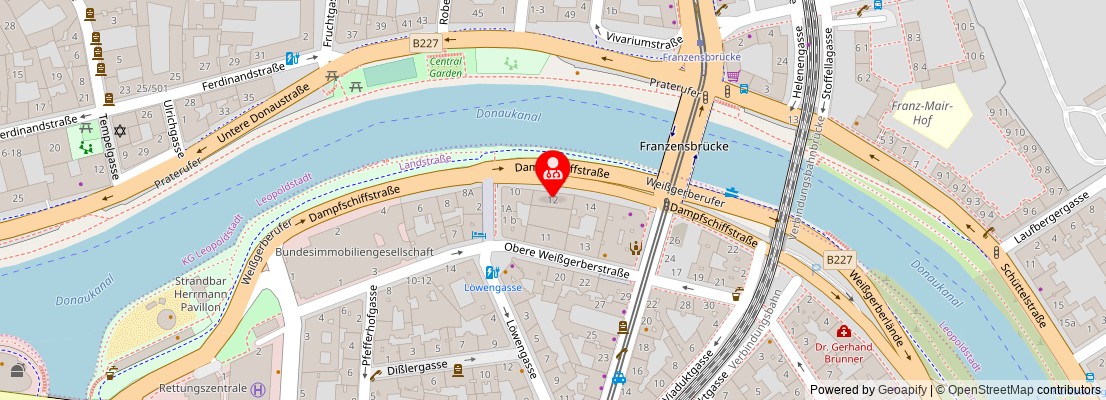 Street map section around the address