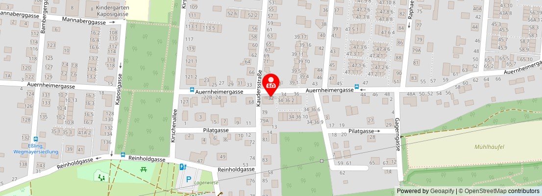 Street map section around the address
