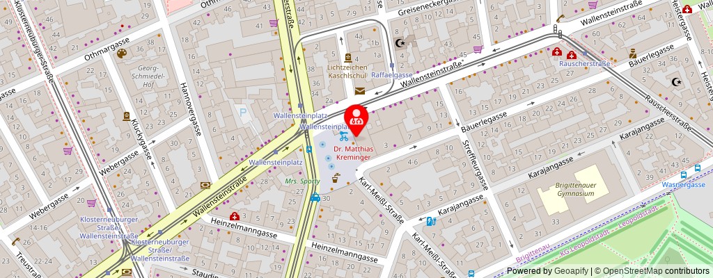 Street map section around the address