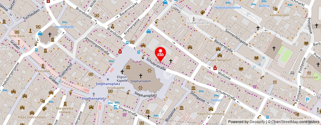 Street map section around the address